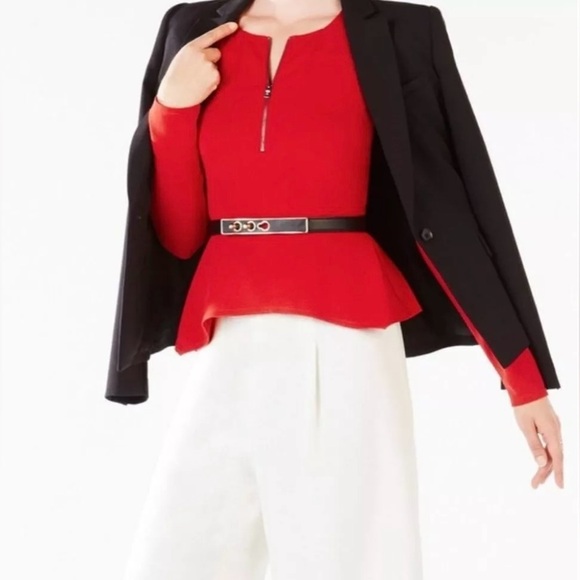 Red zip up blouse - Picture 3 of 8